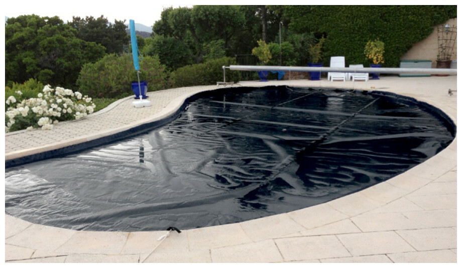 Bâche piscine sur mesure Iverbul Quatro noire - Eté/Hiver