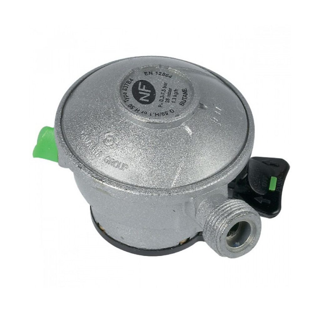 Détendeur gaz BUTANE clip Quick – On Valve Diam 20mm Avec Sécurité stop gaz