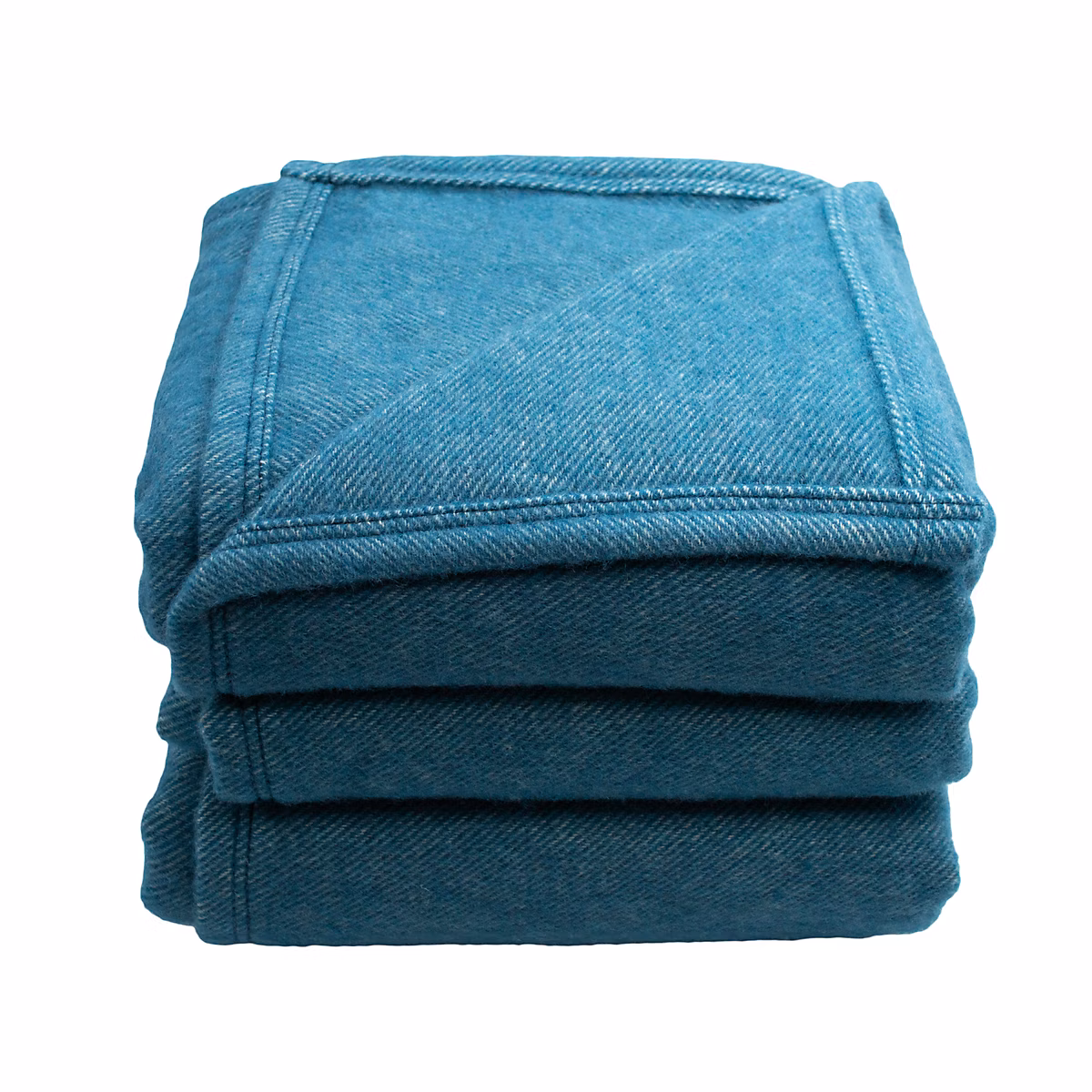 Couverture en laine mélangée – Effet denim (240 × 260 cm, Turquoise)