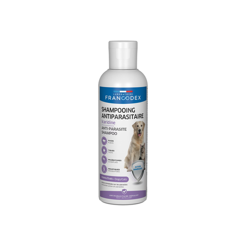 SHAMPOOING POUR CHIEN & CHAT ANTIPARASITAIRE ICARIDINE FRANCODEX® - 250ML