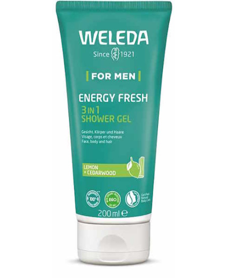 Weleda Gel Douche Men 3 en 1 Energy Fresh pour Homme 200ml