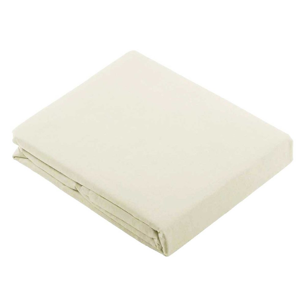 Drap Plat Uni en 100 % Coton (180 × 290 cm – Blanc)