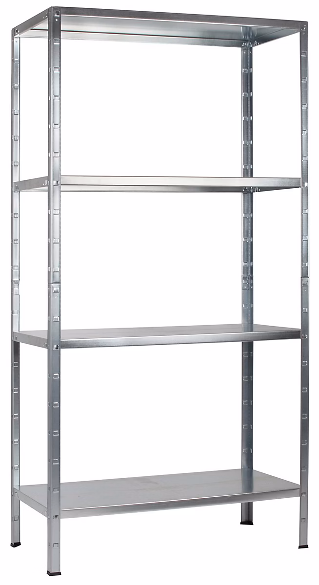 Rangement garage et cave – Étagère en acier galvanisé argenté Schulte Regalwelt Powermax H. 180 x L. 90 x P. 40 cm