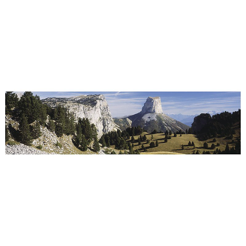Brise vue imprimé MONT AIGUILLE – H.0.8 x L.3 m | 100% occultant | Made in France par Scenolia + kit de fixation offert
