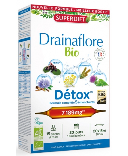 Super Diet - Drainaflore bio - 20 ampoules