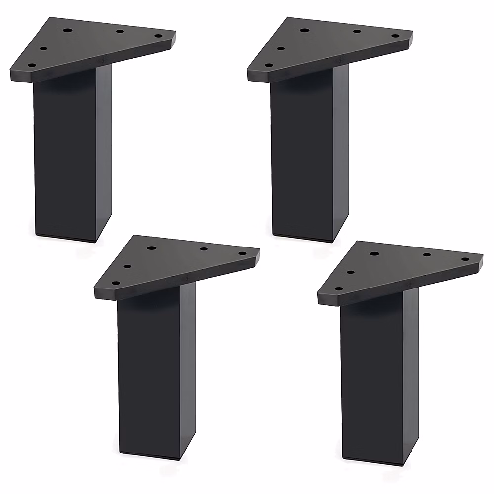 4 un. Pied carré pour meuble en plastique ABS résine ANTI-HUMIDITÉ 40 × 40mm hauteur 120mm noir