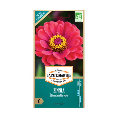 GRAINES ZINNIA ELEGANS DOUBLE VARIÉ BIO