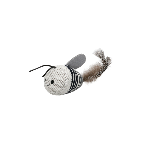 JOUET POUR CHAT 'ZWAWI' FLAMINGO™️ - ABEILLE BLANC/NOIR - 15x10,5x5,7CM