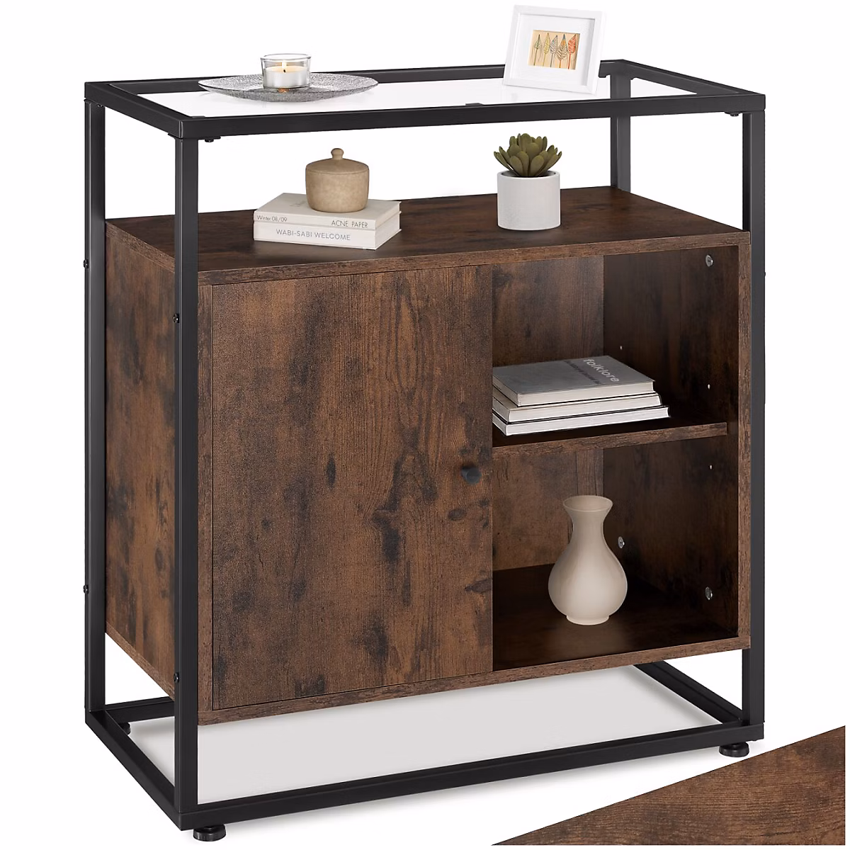 Commode style industriel Bois foncé industriel – rustique