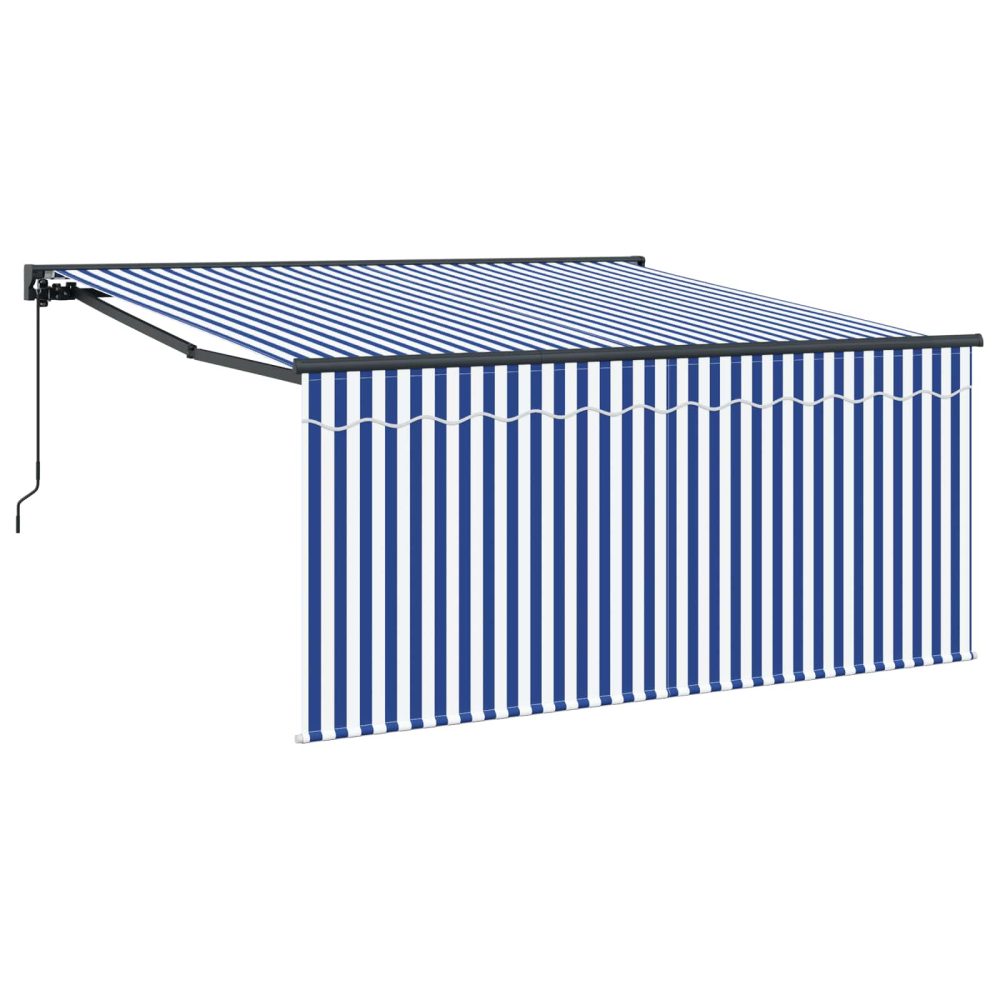 vidaXL Auvent rétractable Bleu et Blanc 300 x 250 cm