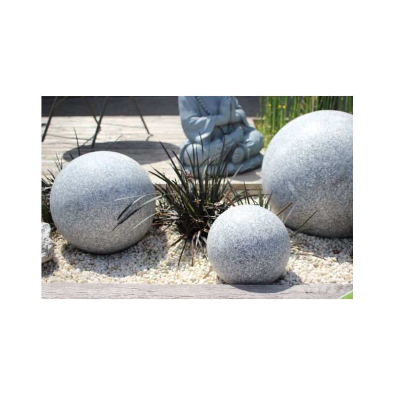 Sphère Granit Gris Poli - Pierre Naturelle 20-40 cm