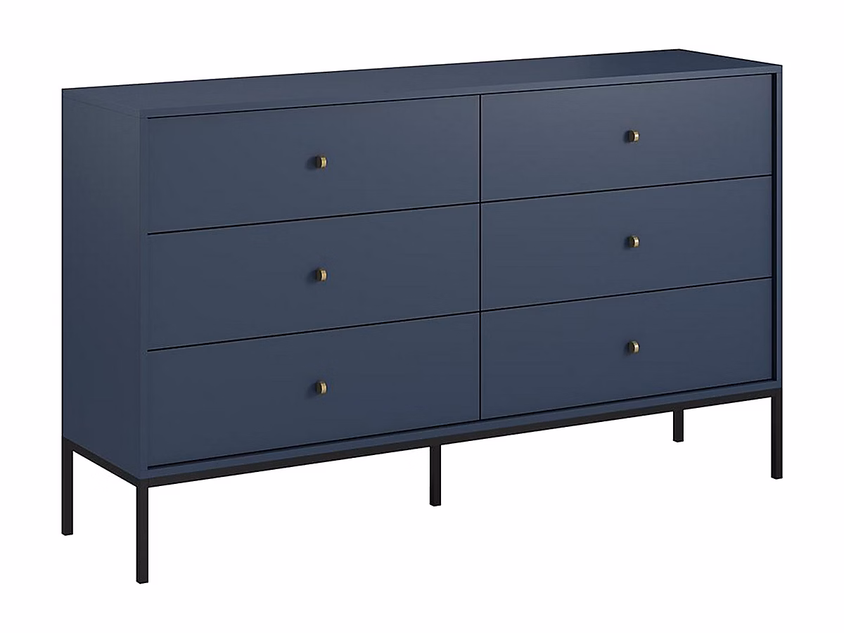 Commode 6 tiroirs – Bleu, BOGDAN
