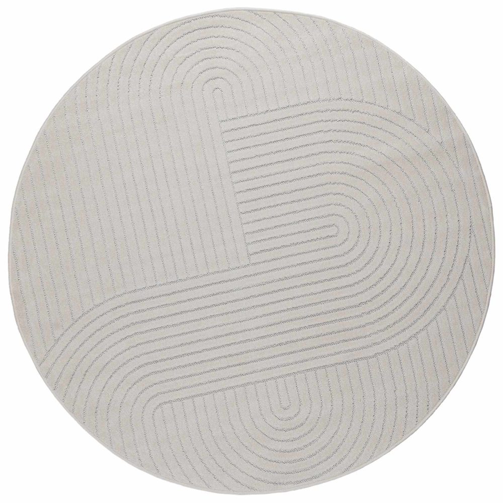 vidaXL Tapis d'intérieur et d'extérieur PALMERAS Crème diam. 120 CM