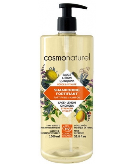 Cosmo Naturel Shampooing Fortifiant Quinquina Sauge Citron 1 Litre