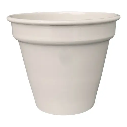 Pour vos projets jardin：Pot conique en métal recyclé coloris crème Upcycle Conique - Ø 16 x H 14 cm