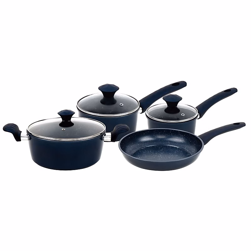 Batterie de cuisine forgée revêtement en marbre Bleu 7 pièces Herzberg HG04685-BLU – Réf. CCJBQWITS8019315111