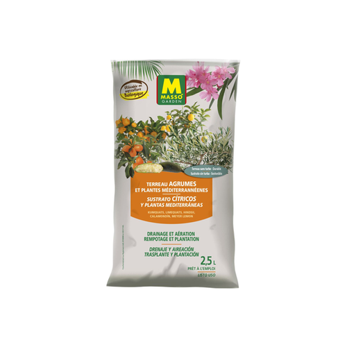 TERREAU AGRUMES ET PLANTES MÉDITERRANÉNNES MASSO® - 2,5L