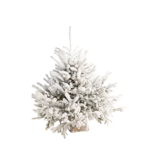 Pour améliorer votre jardin：Sapin de Noël naturel blanc effet enneigé Glacé Robin® - 90 à 100 cm