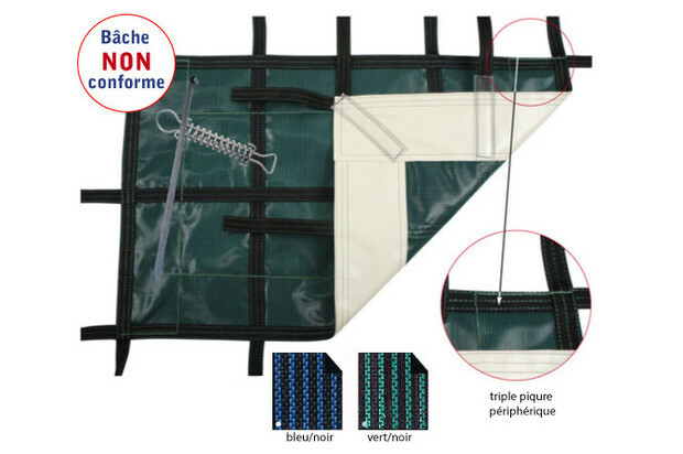 Bâche filet hiver piscine - Blizzard Super Luxe piquet gazon