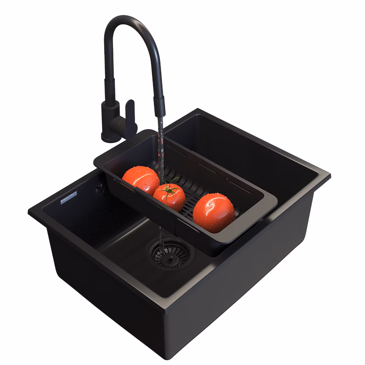 Évier en Granit Sous-Plan Granitan Manado60 avec Mitigeur et Siphon – 1 Ensemble