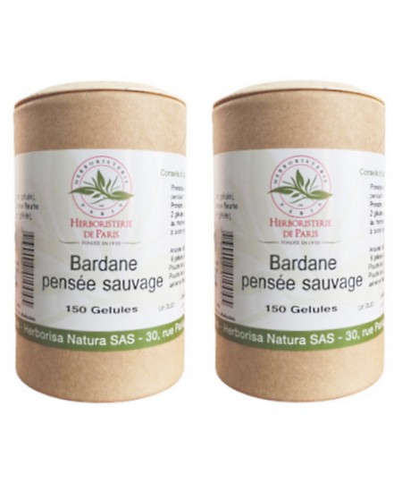 Herboristerie de paris - Bardane Pensée Sauvage lot de 2 boites 2 x 150 gélules