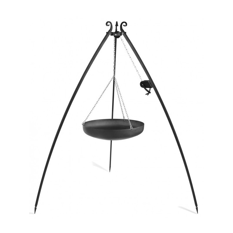 Wok trépied 200 cm avec treuil - Acier 60 cm