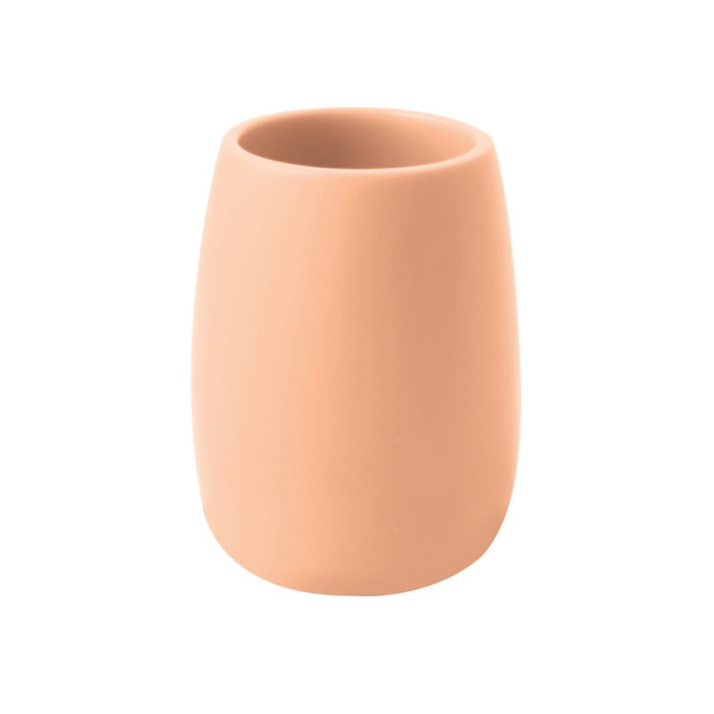 Gobelet de salle de bains en polyrésine Ø8 x H.10 – 5 cm, corail, Spirella Sven