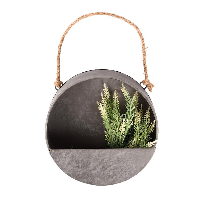 Jardinière murale ronde zinc - 2 tailles