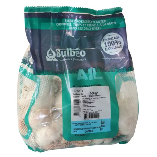 Sélection pour le jardin：Bulbes d’ail rose cristo calibre 50+, 500 g