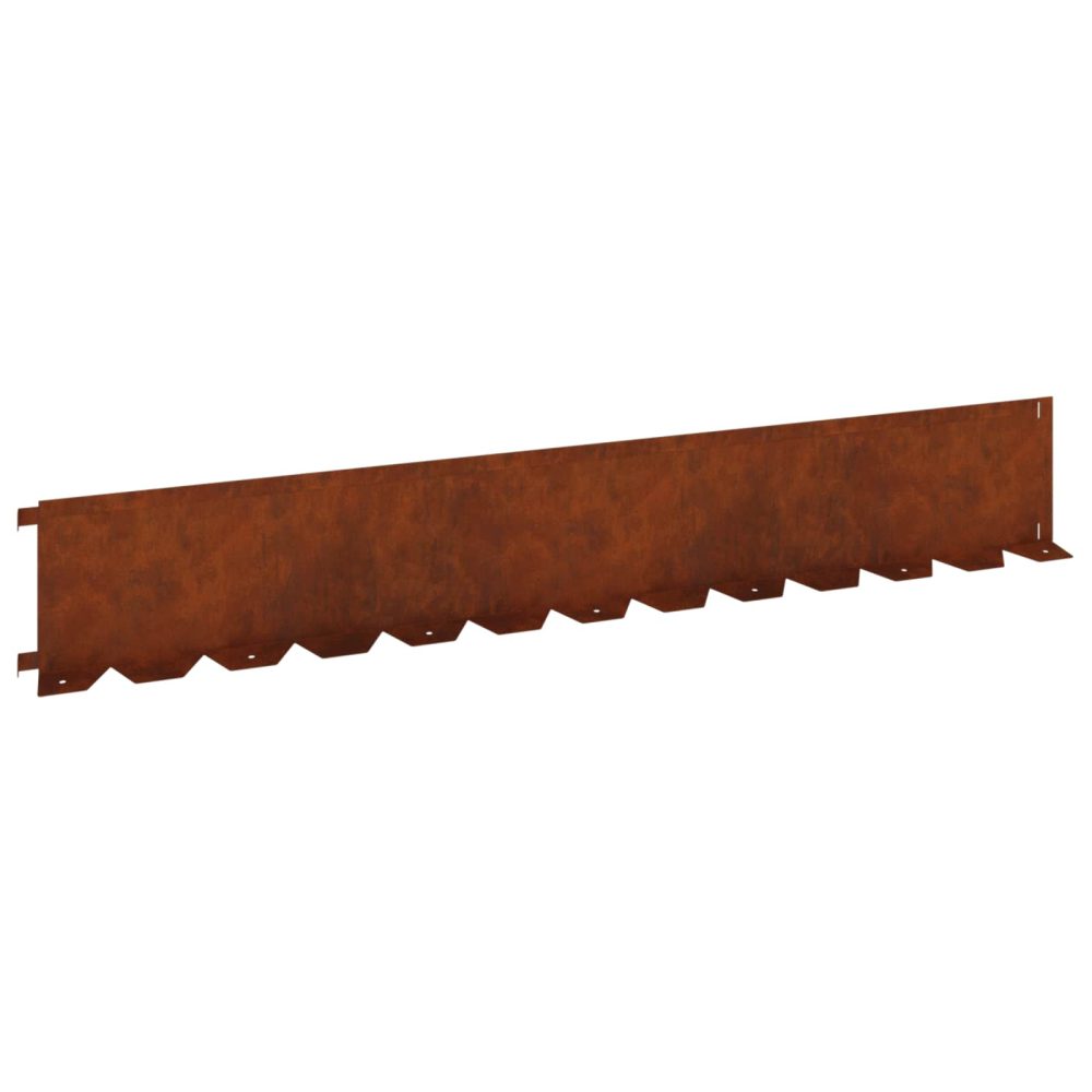 vidaXL Bordure de Pelouse 10 pc 102 x 15 x 4 cm Acier Rouillé
