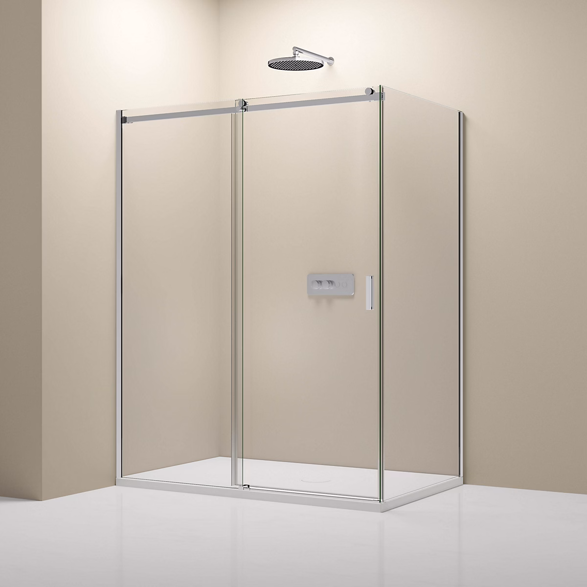 Cabine de douche d'angle | verre clair 6mm – porte coulissante – NT806 FLEX 110 × 100 × 195cm
