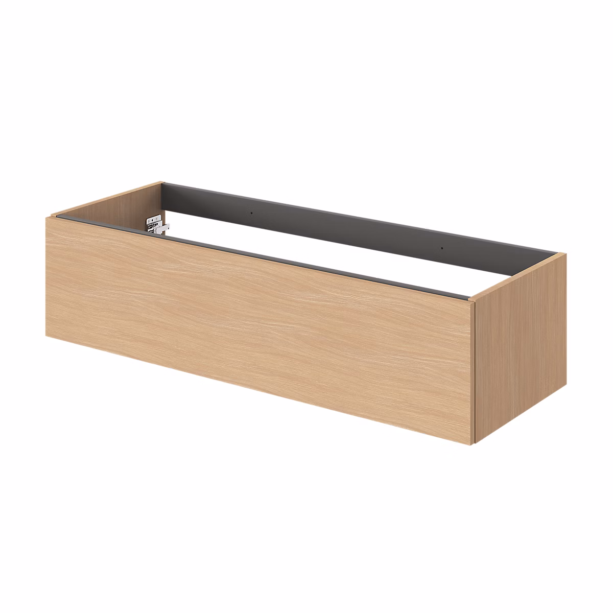 Meuble sous vasque l.120 x H.30 x P.45 cm – 1 tiroir sans poignée, effet chêne, Kentia