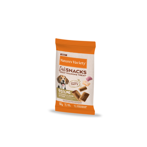 FRIANDISES POUR CHIEN NATURE'S VARIETY® - DELI SNACKS AU POULET/AGNEAU - 50G