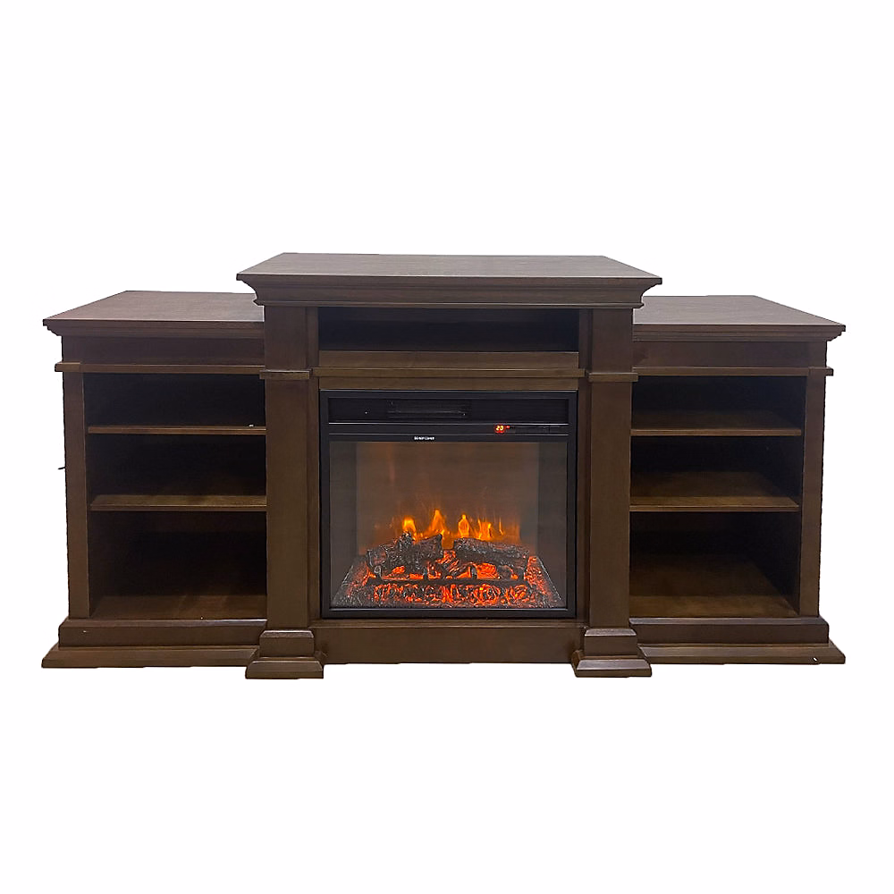 Chauffage d'appoint – Cheminée Électrique Biden Au Sol En Bois De Noyer L179Xp48Xh85