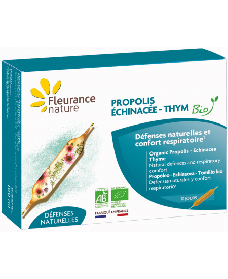 Fleurance Nature - Propolis Échinacée Thym Bio - 10 ampoules