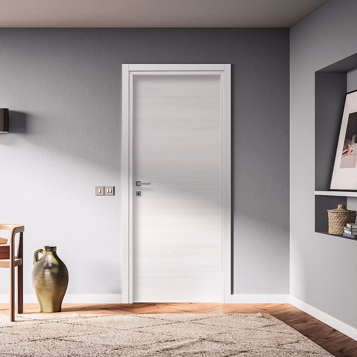 Bloc-porte (porte battante avec encadrement) – Bloc porte EQUILIBRE LATTE 83réversible