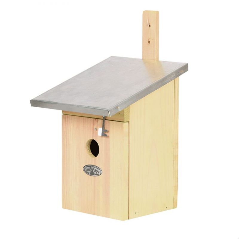 Nichoir à oiseaux mésange charbonnière - Bois et zinc