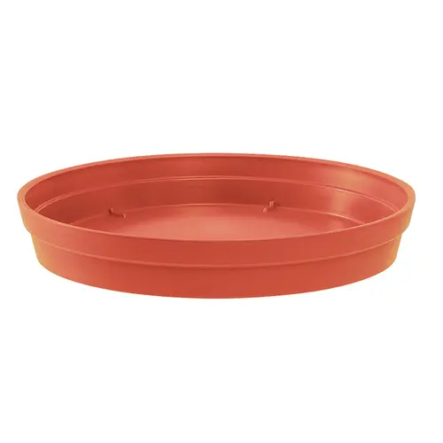Maison et jardin：Soucoupe ronde en plastique coloris terre battue EDA Toscane - Ø 40 x H 5,8 cm