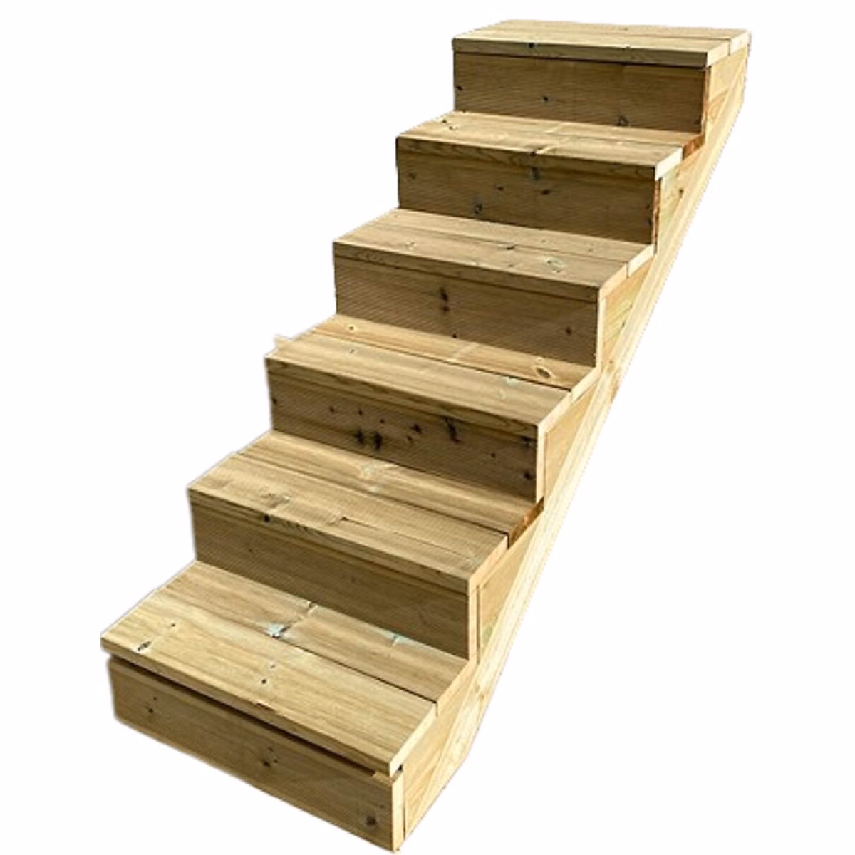 BERLIN Escalier extérieur bois 6 marches H 105cm L – 100cm, avec contre marche
