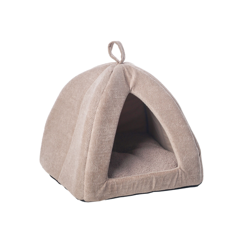 ESPACE SOMMEIL POUR CHAT 'PASCO' FLAMINGO™️ - IGLOO BEIGE - 40x40x35CM