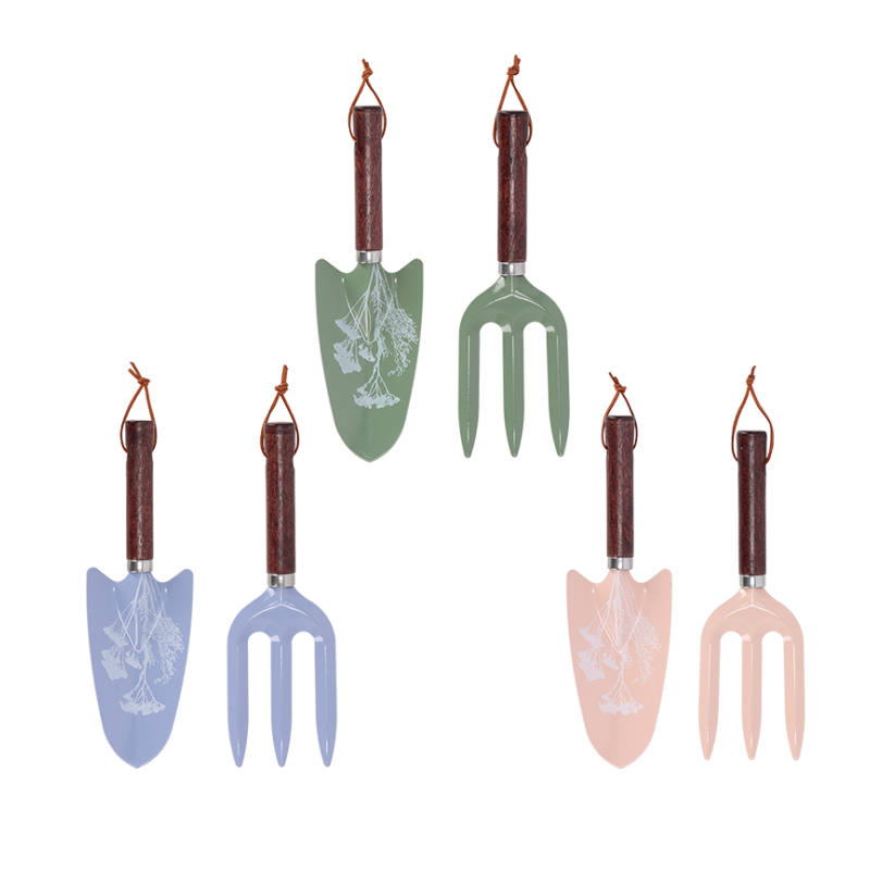 Set mini-pelle et mini-fourche floraux