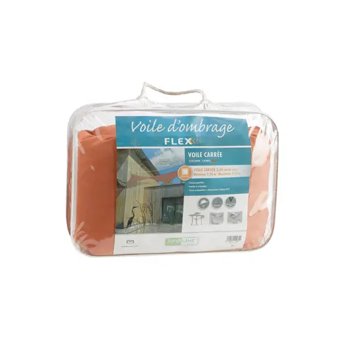 Pour tous jardins：Voile ombrage camel 3,6 m carré extensible
