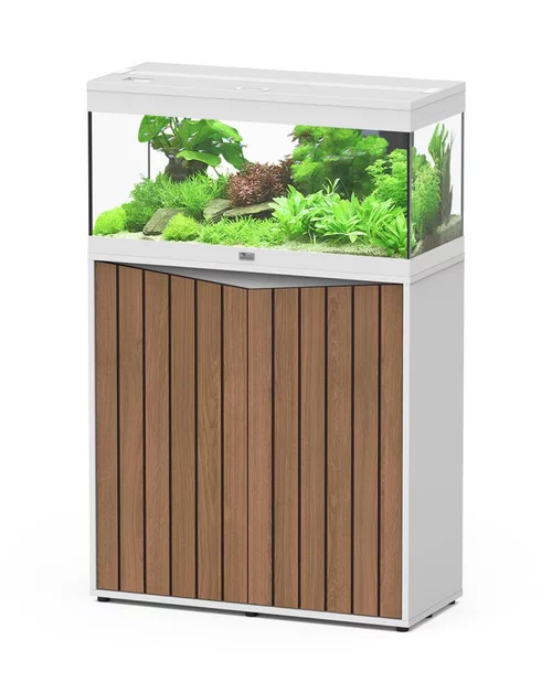 Pour aménager vos extérieurs：Meuble Prestige pour aquarium 80 coloris blanc en bois - 80 x 35 x 83 cm