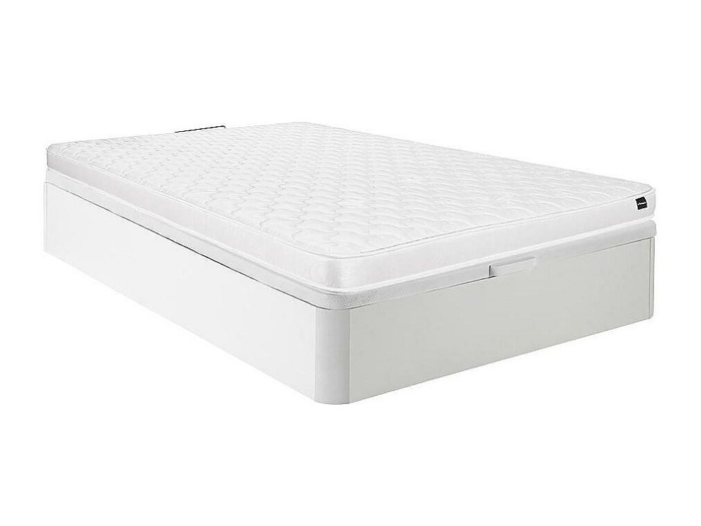 Ensemble 120 × 200 cm sommier coffre blanc + matelas mousse ép.15cm – DANAE II de YSMÉE
