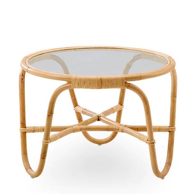Table basse ronde aspect rotin Charlottenborg