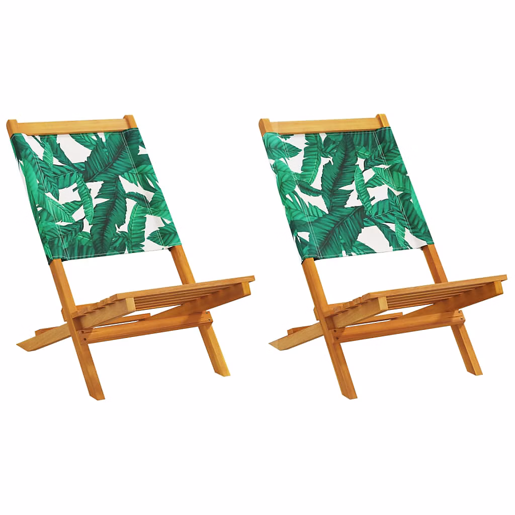 Chaises de jardin motif de feuilles acacia et tissu vidaXL – lot de 2