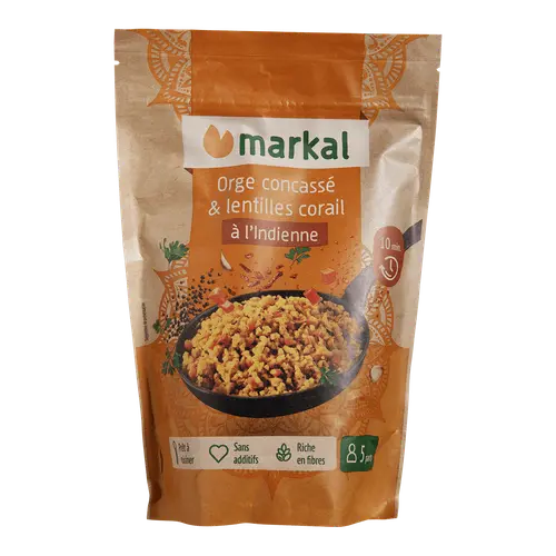 Jardin et équipement:Mix à l’indienne orge concassé et lentilles corail bio Markal - 350 g