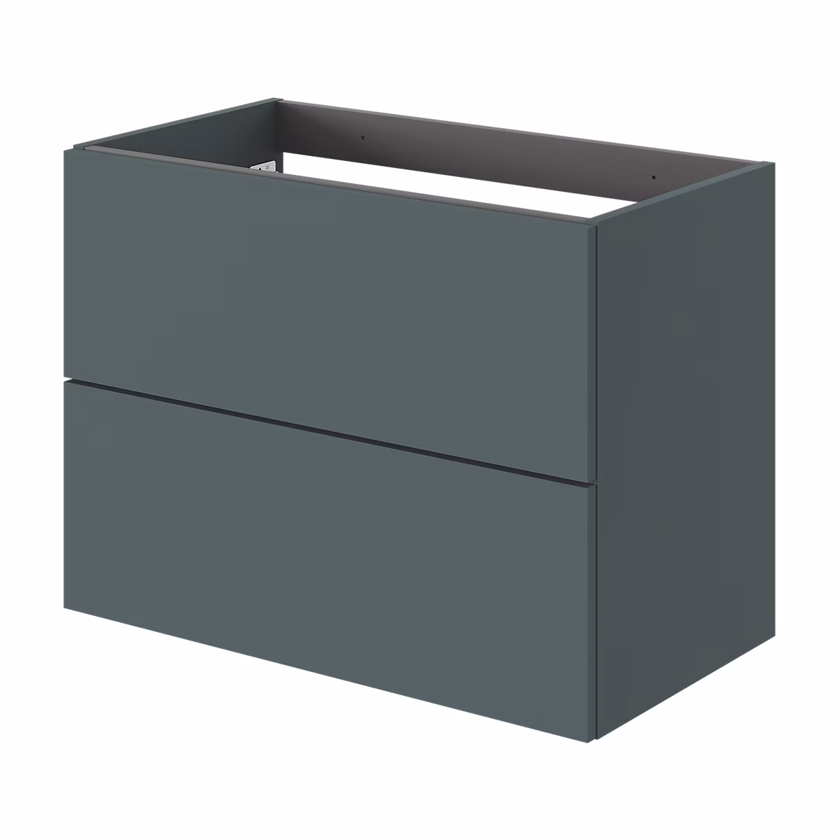Meuble sous vasque l.80 x H.60 x P.45 cm – vert forêt, 2 tiroirs sans poignées, Kentia