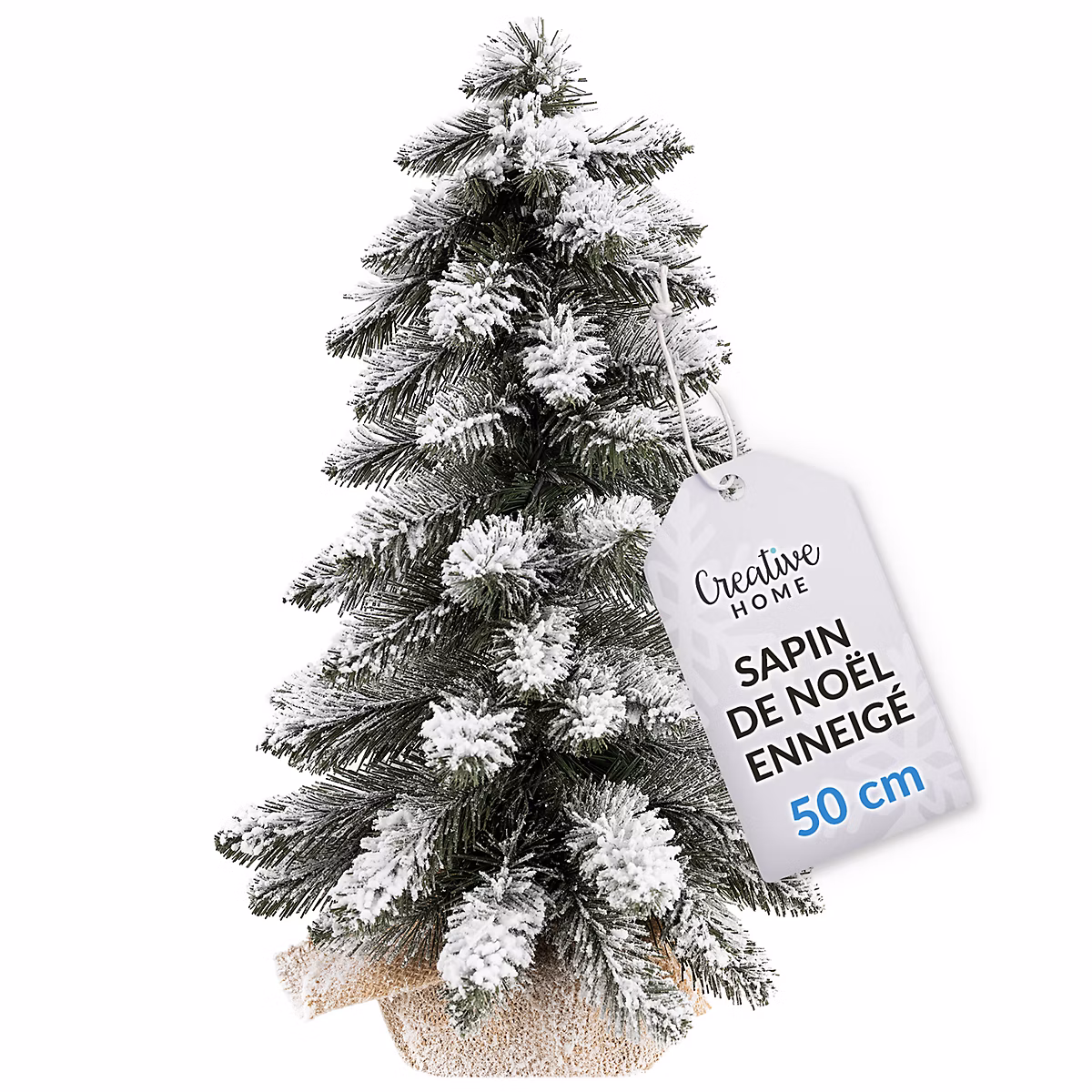 Creative Home Sapin De Noël Artificiel Enneigé 50 cm – Effet Neige, Décoration Table Fenêtre Bureau