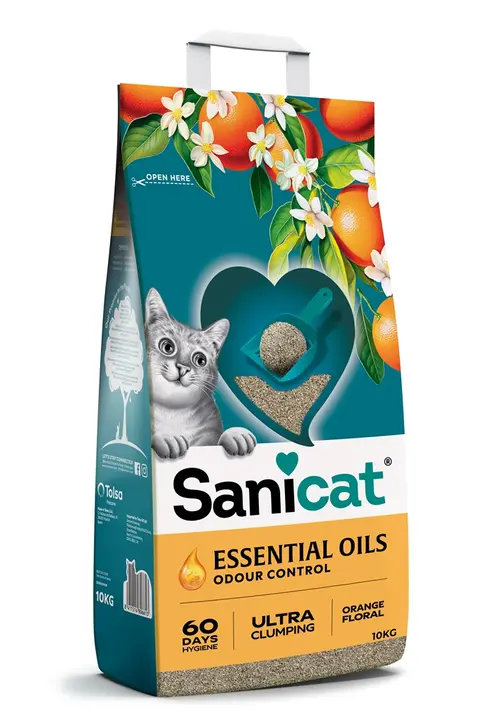 Extérieur nature：Litière agglomérante aux huiles essentielles Sanicat - 10 kg